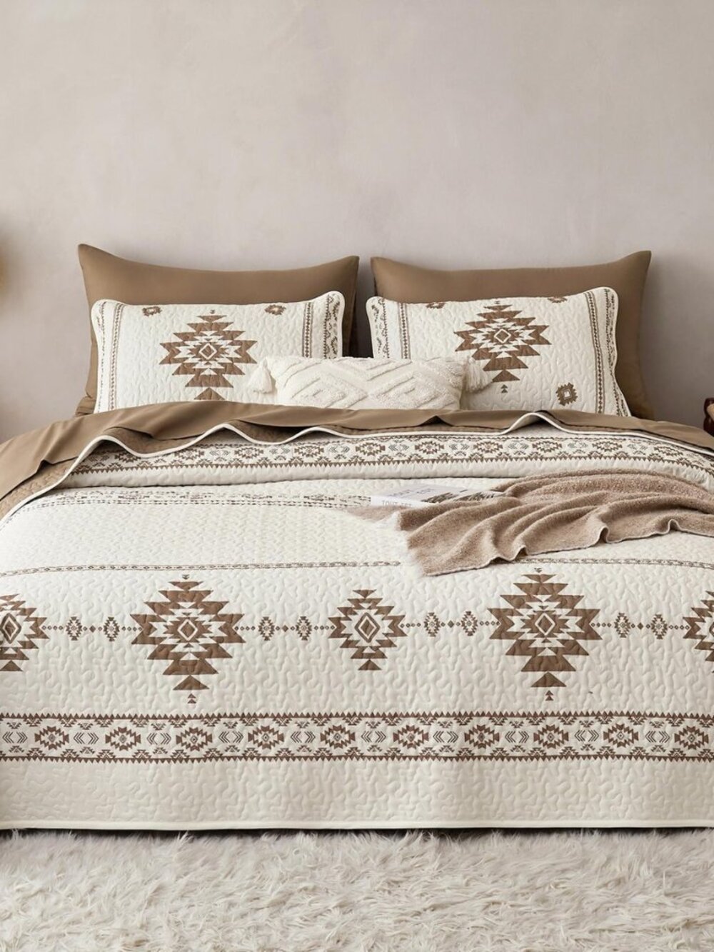 Western Quilt Set, Southwestern Aztec Country Tribal Native American Rustic